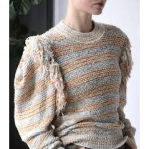 Ulla Johnson Lily Size Small Arquette Knit Fringe Pullover Sweater Cotton Blend - Picture 14 of 15